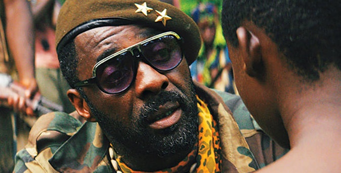 Idris Elba in BEASTS OF NO NATION.